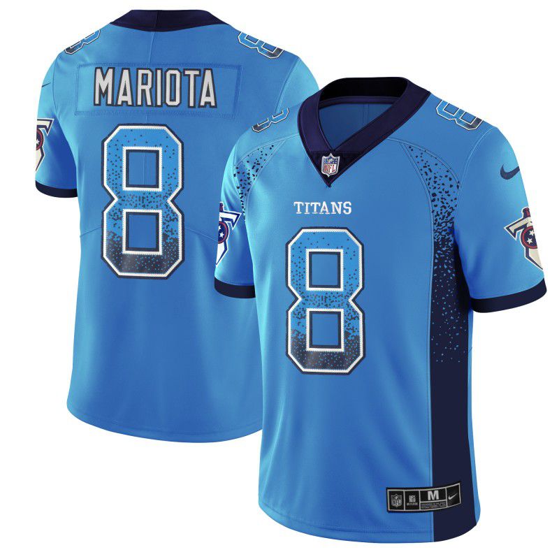 Men Tennessee Titans #8 Mariota Blue Drift Fashion Color Rush Limited NFL Jerseys